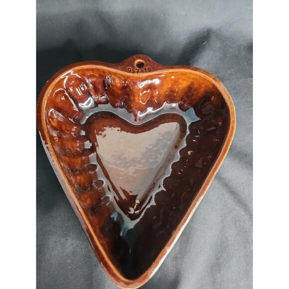 VTG West German Cerabac Redware Heart Shaped Pottery Mold Scheurich Keramik - Picture 4 of 10